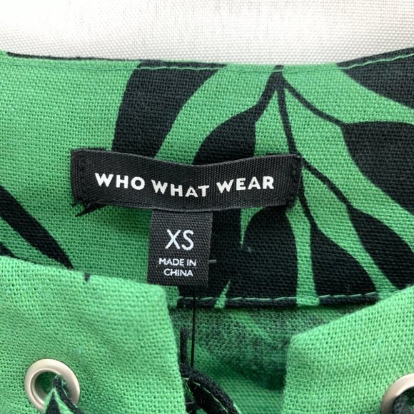 Who What Wear Green Island Palm XS #X040 - Picture 7 of 15